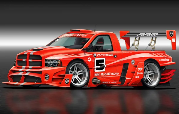 Picture art, Dodge, Dodge, front, race car, Ram, kit