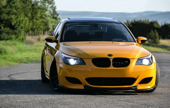 Light, Yellow, E60, M5, Front view