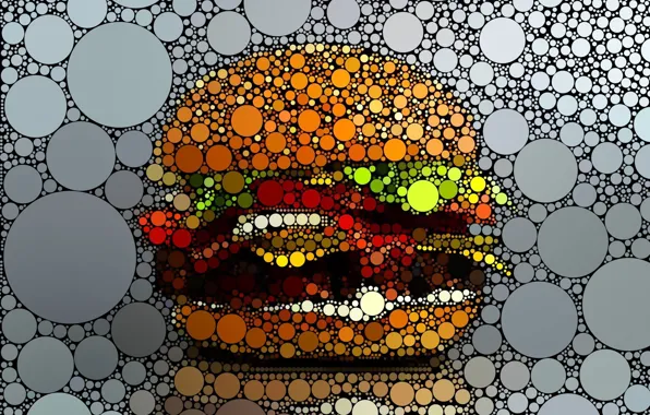 Picture circles, creative, graphics, hamburger