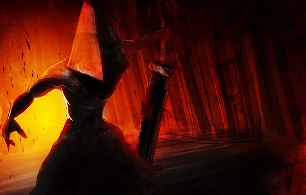 Weapons, sword, hands, the demon, helmet, Silent Hill