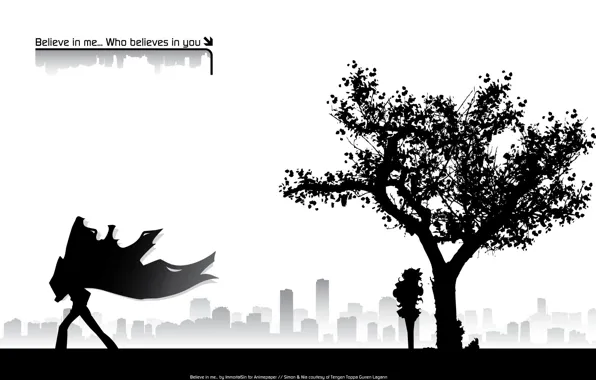 Girl, tree, Silhouette, guy