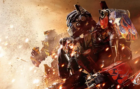 The explosion, robot, Transformers