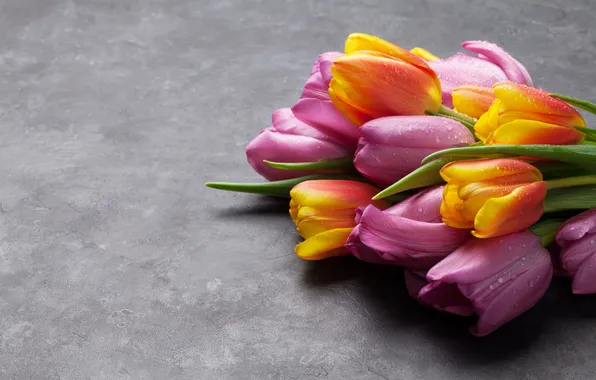 Flowers, bouquet, colorful, tulips, pink, flowers, tulips, spring