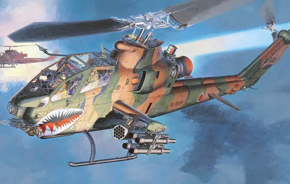 Cobra, Bell Helicopter Textron, American attack helicopter, anti-tank helicopter, AH-1S, Equipped with a TOW ATGM