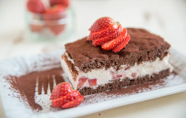 Chocolate, strawberry, ice cream, dessert, sweet