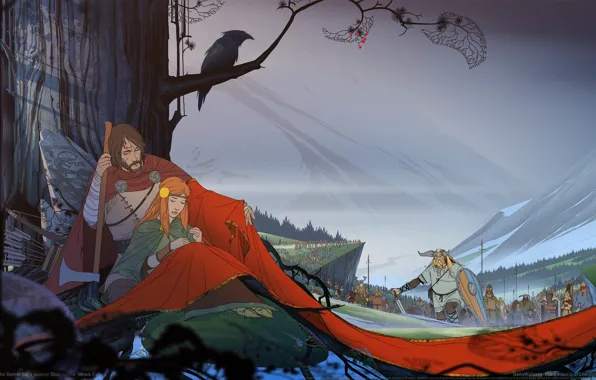 Picture tree, fantasy, pair, army, Saga, game wallpapers, The Banner Saga