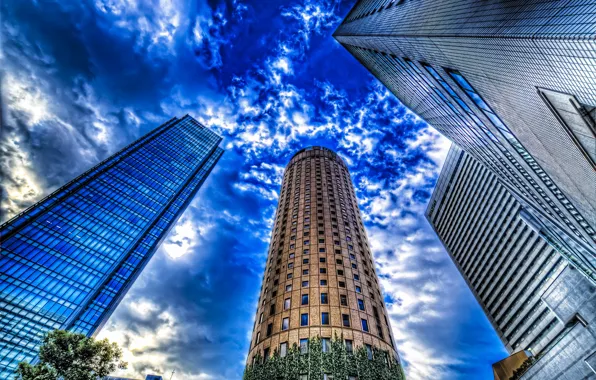 The sky, clouds, skyscraper, home, Japan, hdr