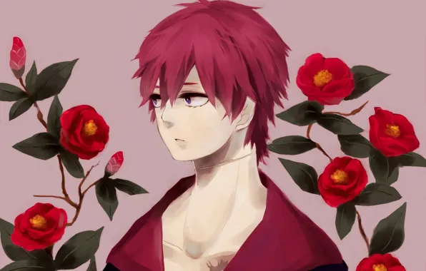 Flowers, naruto, art, sasori, Camellia