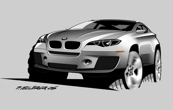 Picture figure, BMW, pencil