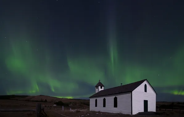 Picture the sky, Northern lights, Church