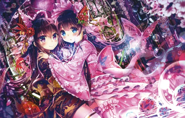Picture fish, anime, art, girl
