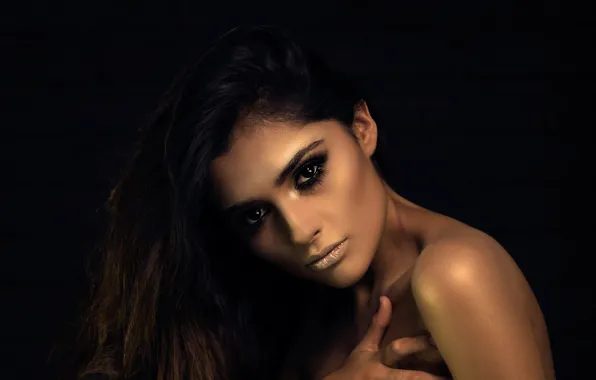 Picture look, face, background, portrait, makeup