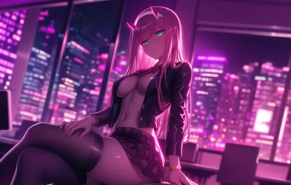 Art, wallpaper, 18+, darling in the franxx, zero two, cute in France, Zero tu