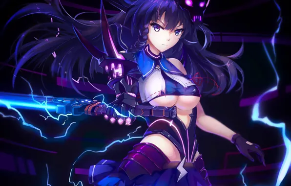 Kawaii, sake, girl, sword, big, anime, pretty, blade