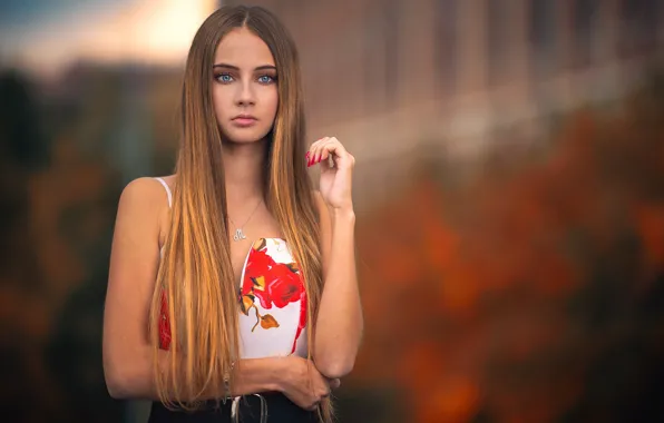 Girl, model, hair, portrait, bokeh, Melina