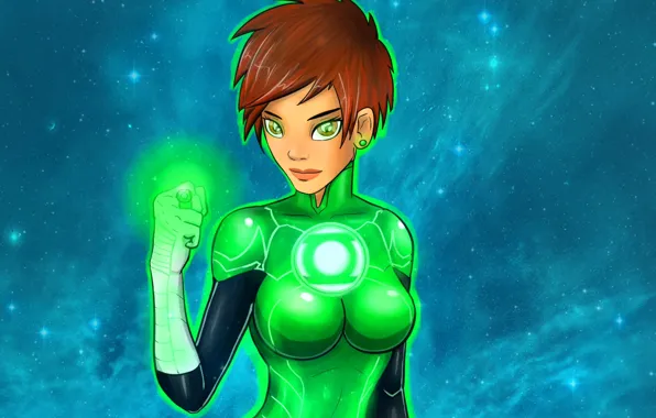 Girl, ring, art, green lantern