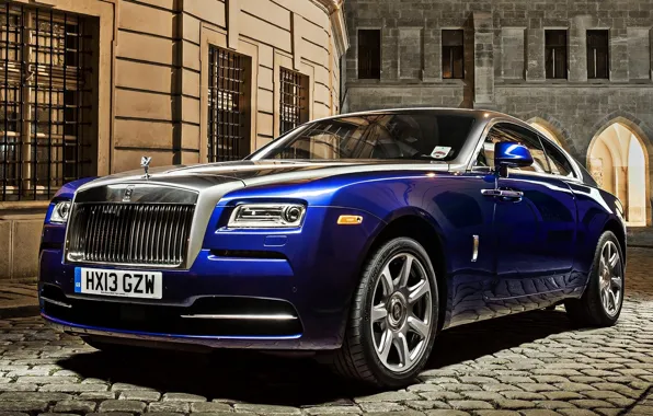 Blue, pavers, Rolls Royce, Wraith