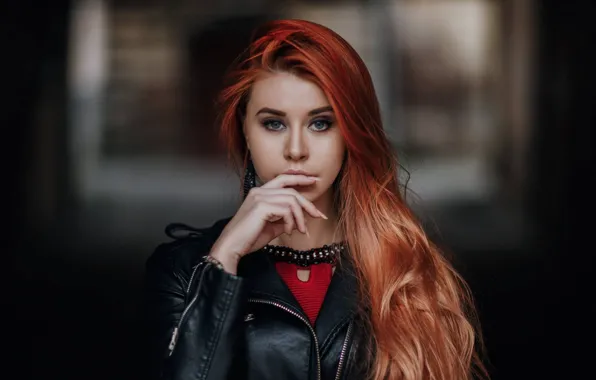 Look, face, hands, red, redhead, long hair, Hakan Erenler, Dana Bounty