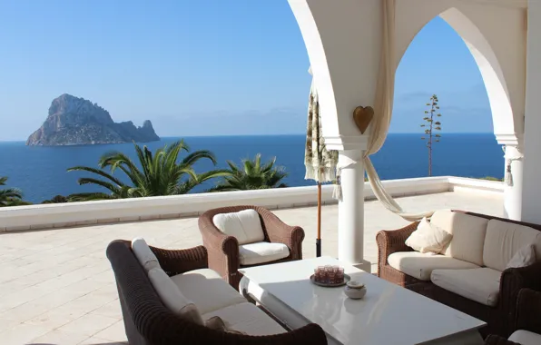Design, style, Villa, interior, table, sofas, terrace