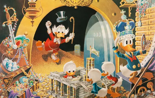 Coins, disney, Scrooge McDuck, ducktales, Donald duck