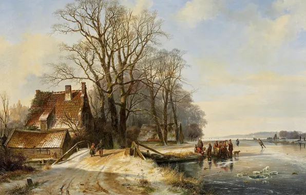 Danish painter, 1844, Danish painter, oil on canvas, Frans Arnold Breuhaus de Groot, Frans Arnold …