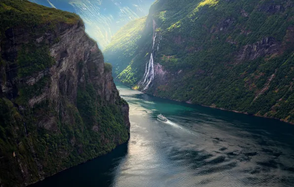 Mountains, Norway, the fjord