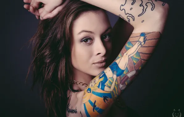 Picture look, pose, background, model, body, portrait, hands, makeup