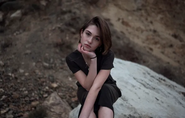 Look, girl, photo, shore, Aleks Five