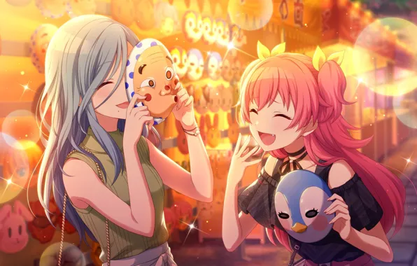 Girls, laughter, mask, Project Sekai Colorful Stage! feat. Hatsune Miku, Momoi Airi, summer festival, Hinomori …