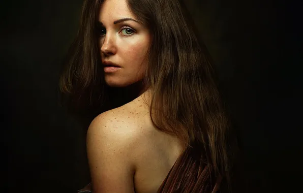 The dark background, model, Oksana, Lashon Rise, Zakhar Rise