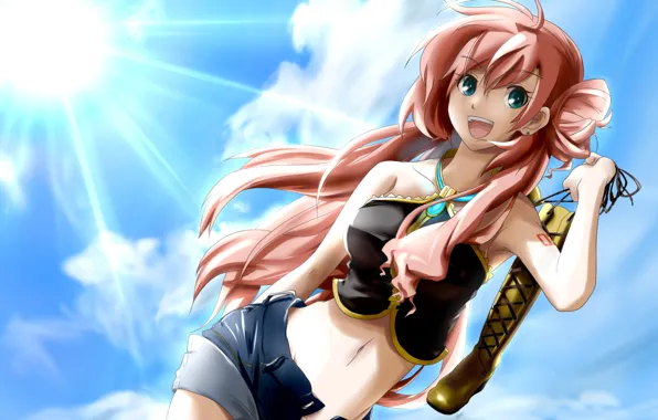 Picture girl, the sun, joy, art, vocaloid, megurine luka, Vocaloid, florence