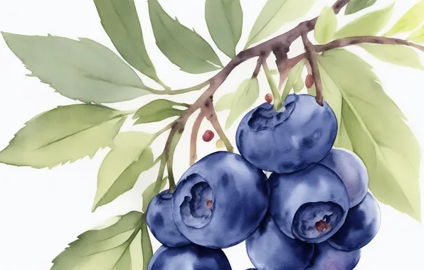 Blue, green, green, figure, food, berry, blueberries, berry