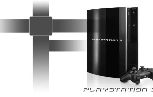 White, black, background, PS3, playstation 3, joystick, console