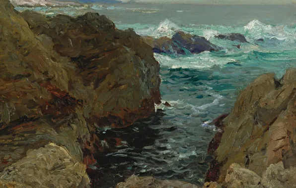 Picture sea, landscape, rocks, picture, Henri Sea, Henry Moret, Rating of Brittany, The Coast Of Brittany