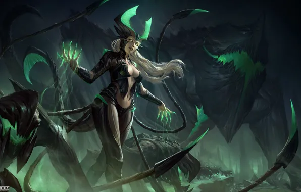 Look, magic, fantasy, art, demoness