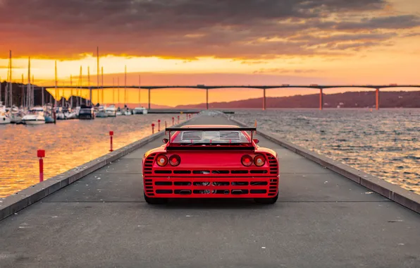 Ferrari, supercar, supercar, rear view, Evolution, 1985, the only instance, Ferrari 288 GTO