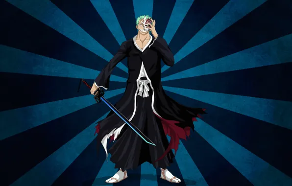 Sword, game, Bleach, One Piece, pirate, anime, man, ken