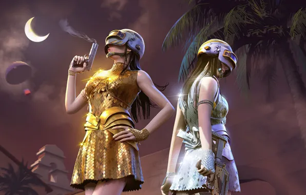 Girls, helmet, PlayerUnknown's Battlegrounds