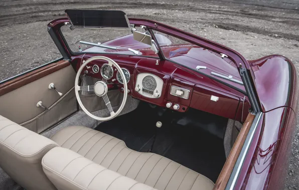 Porsche, 356, 1951, car interior, Porsche 356 1300 Cabriolet