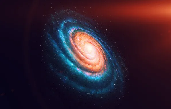 Dark, space, star, night, galaxy, ainbow
