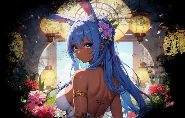 Kawaii, girl, hot, sexy, boobs, rabbit, anime, brown
