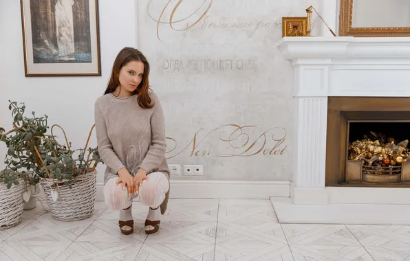 Picture woman, beautiful, sweet, interior, Diana