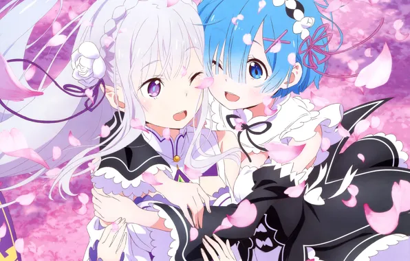 Girls, Emilia, From scratch, REM, Re: Zero Kara Hajime Chip Isek Or Seikatsu
