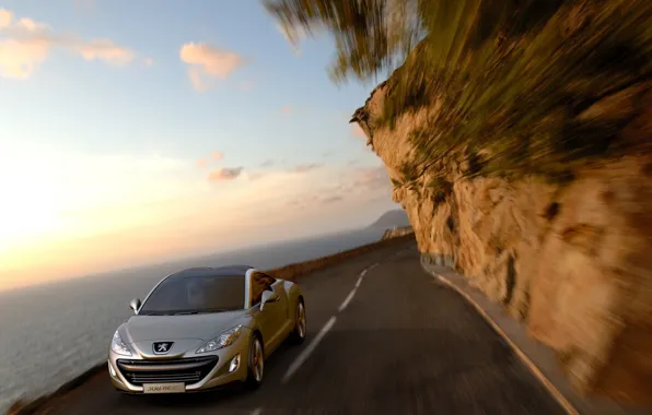 Road, auto, the sky, water, Peugeot, 308RC