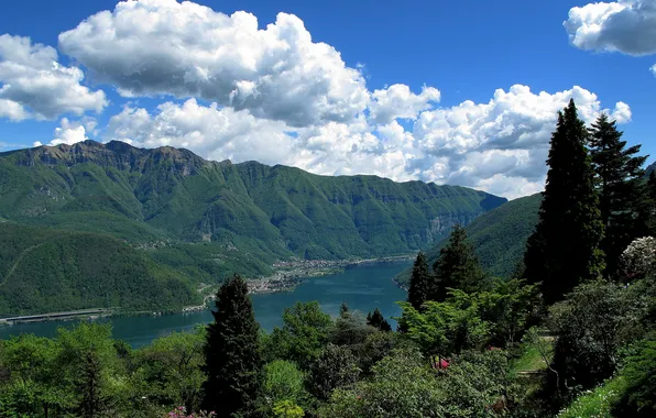 Picture mountains, Park, Switzerland, Switzerland, Lake Lugano, Ticino, Ticino, lake Lugano