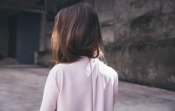 Girl, clothing, back, brown hair