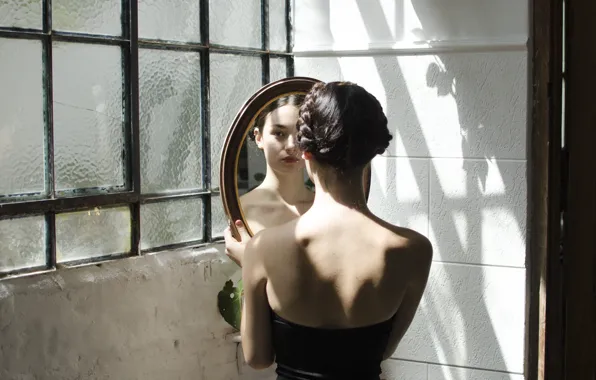 Picture look, girl, mirror