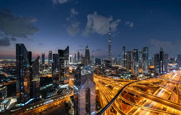 Night, the city, dubai