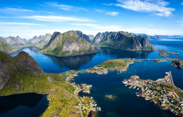 Sea, the sky, mountains, the village
