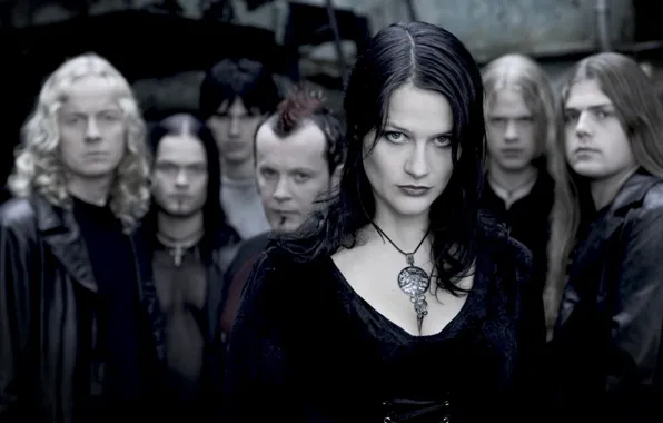 Girl, group, brunette, Tristania